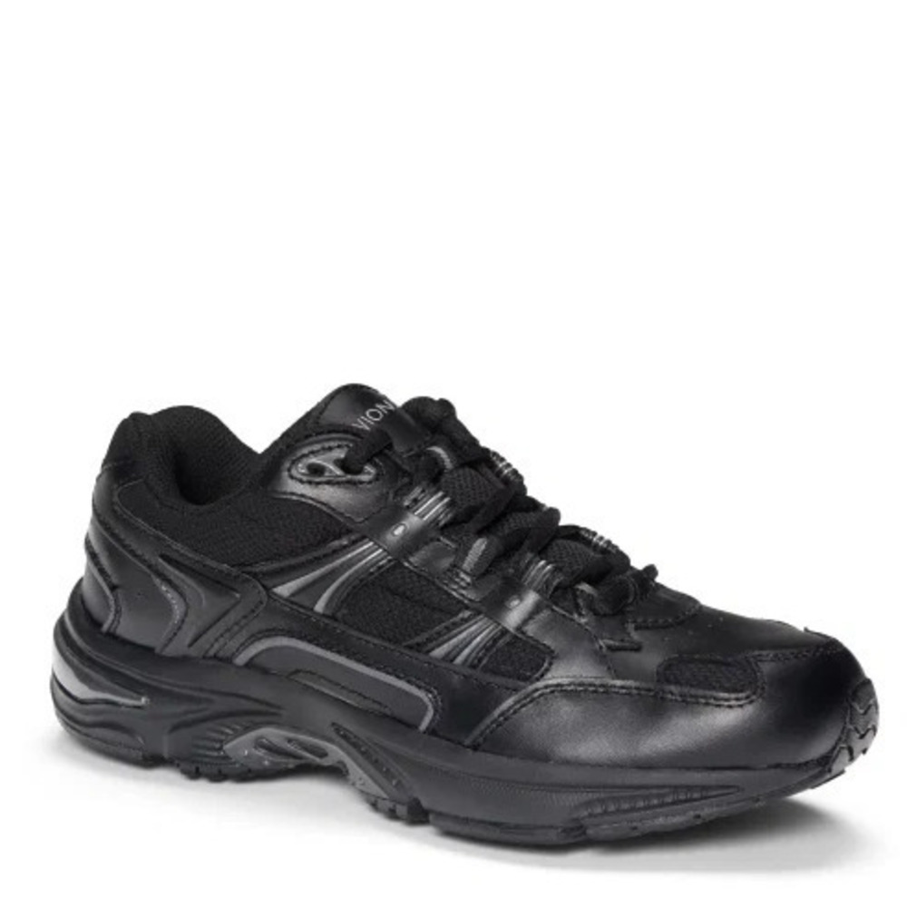 Vionic Men's Leather Walking Sneakers Walker Black - Medium - Picture 2 of 5